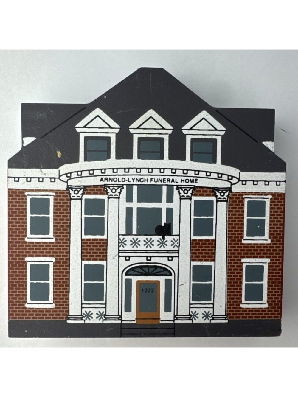 The Cat's Meow 1994 Arnold Lynch Funeral Home Massillon Ohio wood shelf sitter